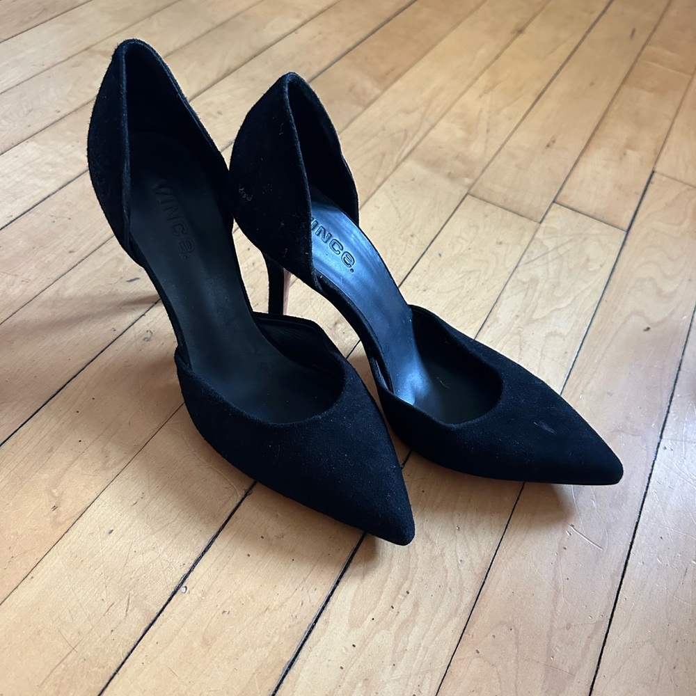 Vince. Black suede heels